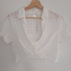 KIRIOUS White Smock Crop Size XS